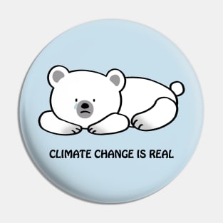 Sad polar bear - climate change is real Pin