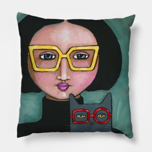Yellow Glasses Red Glasses Pillow