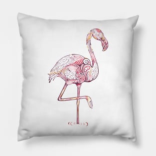 Pink Flamingo  Zentangle Abstract Pillow