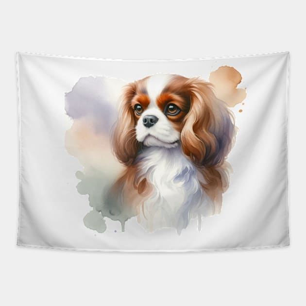 Cavalier King Charles Spaniel Watercolor - Beautiful Dog Tapestry by Edd Paint Something