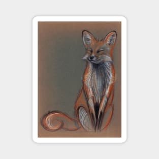 Foxy - Original prisma pencil drawing of a beautiful fox Magnet