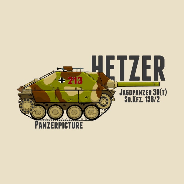 Jagdpanzer Hetzer T-shirt by Panzerpicture