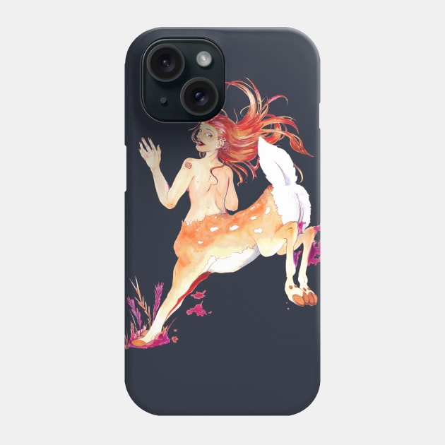 On the Move - Deer Centaur Lady - Fantasy Art Phone Case by FishWithATopHat