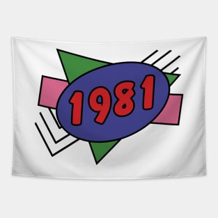 Year 1981 Retro 80s Graphic Tapestry