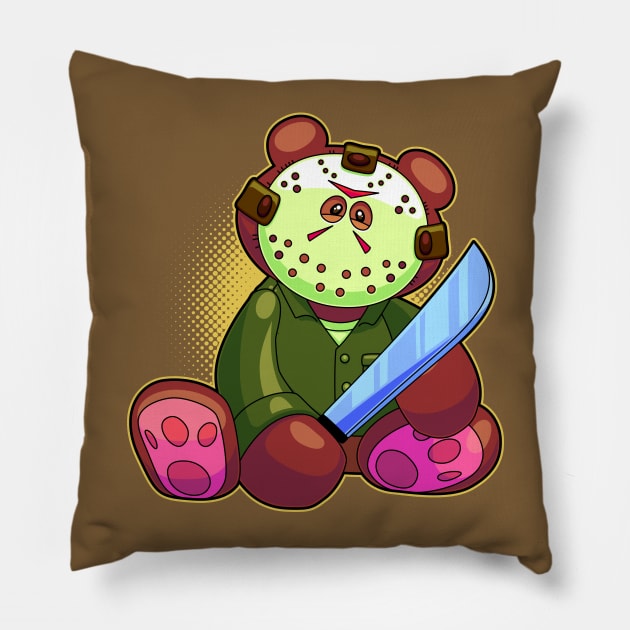 Horror Teddy Bear 7 Pillow by ArtisticDyslexia