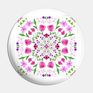 Delicate Floral Mandala on White Background Pin