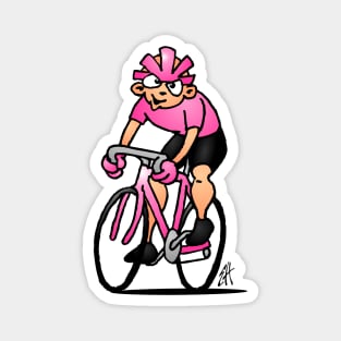 Cyclist wearing the Maglia Rosa Magnet