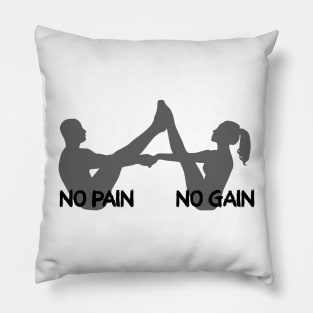 Yoga No Pain No Gain Design Silhouette Pillow