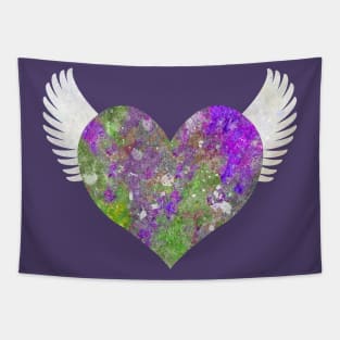 Stone Heart - Purple and Green Tapestry