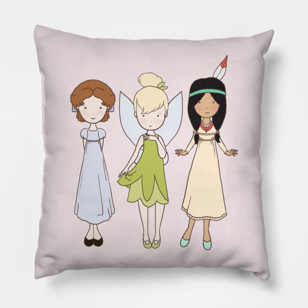 neverland girls Pillow by littlemoondance