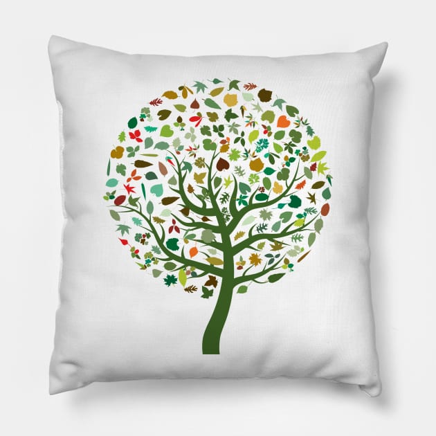 Autumn Leaves - Tree Hugger Design Pillow by PatrioTEEism