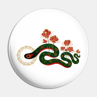 Snake and flowers 1 Pin