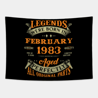Legend Were Born In February 1983 40 Years Old 40th Birthday Gift Tapestry