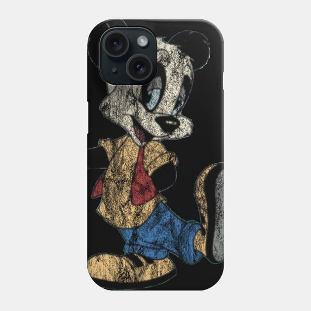 Andy Panda with Rose - Distressed, Weathered Authentic Phone Case by offsetvinylfilm