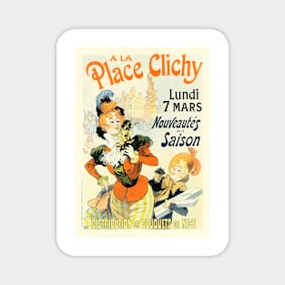 A LA PLACE DE CLICHY PARIS Shopping Season Vintage French Poster by Rene Pean Magnet