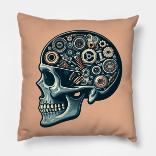 Mechanical Skull - Gear Inside Pillow