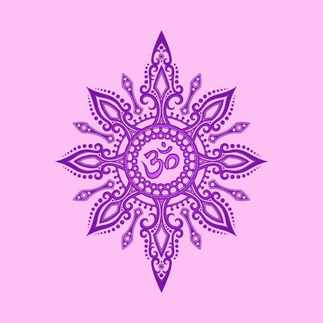 Intricate Purple Yoga Om Star by jeffbartels