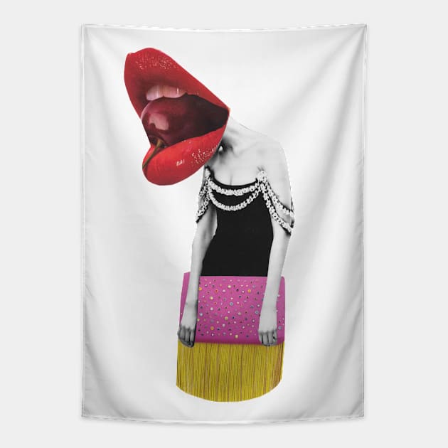 High Fashion Bored Girl Tapestry by Luca Mainini