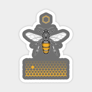 bee and hexagonal pattern Magnet