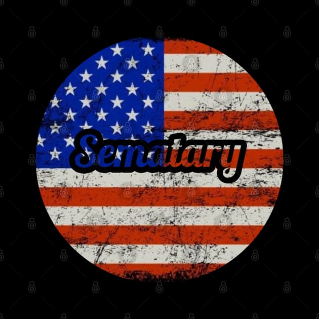 Sematary / USA Flag Vintage Style by Mieren Artwork 