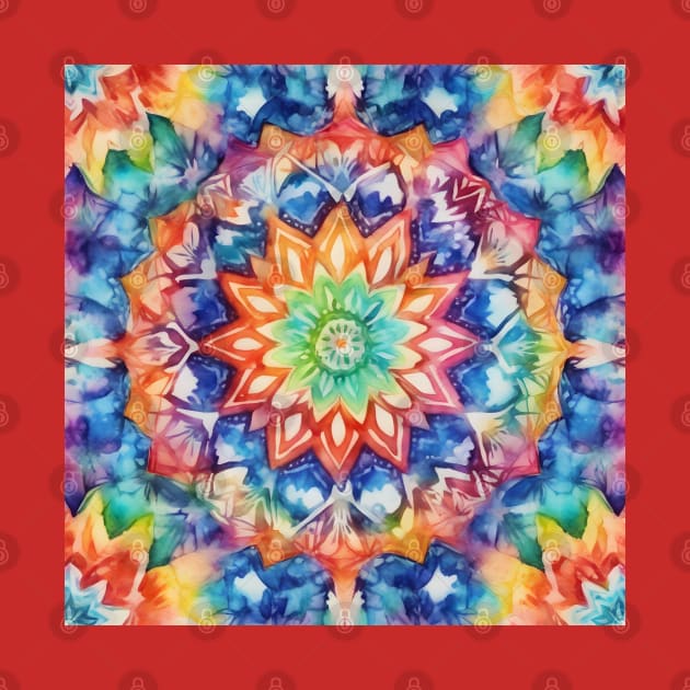 Watercolor kaleidoscope mandala by craftydesigns