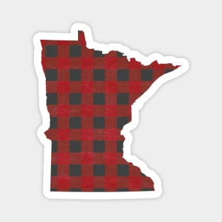 Minnesota Love in Buffalo Plaid Magnet