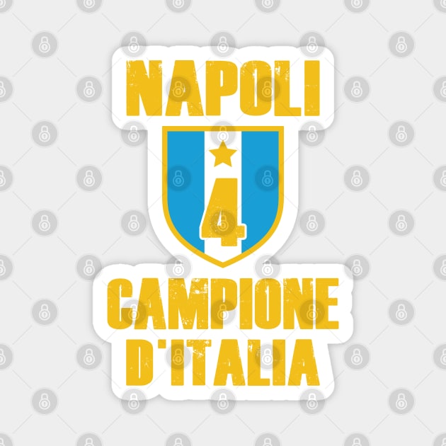 Napoli Campione D'Italia 2025 Celebrativa Quarti Campioni 4 scudetto Celebration Magnet by Tshirtiz