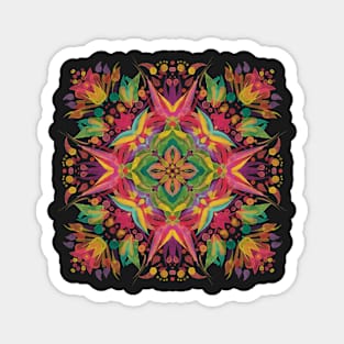 Folkloristic abstract pattern with flower elements Magnet