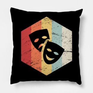 Vintage Retro Drama Masks Pillow