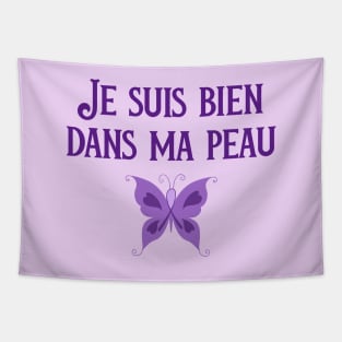 Inspirational Recovery Gift French Purple Ribbon Eating Disorder Gift Tapestry
