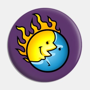 Gamer Sims Astrology Yellow Sun Moon Illustration Pin