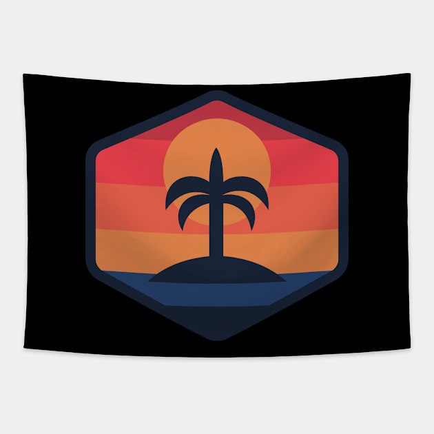 Sunset Beach Island Tapestry by quilimo