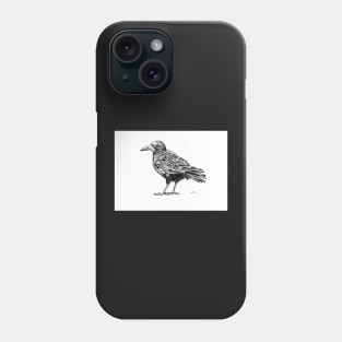 Stipple Drawing - Crow Phone Case