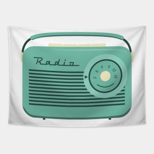 Turquoise flat style vintage portable radio Tapestry