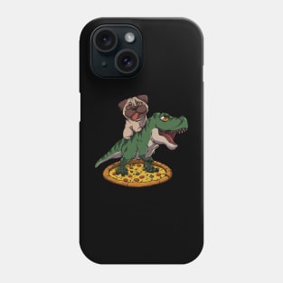 Pugasaurus Rex: Pug's Adventurous Ride Through Time Phone Case