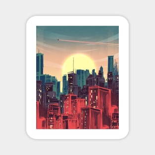 Dusky City Skyline Magnet