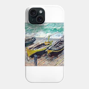 Claude Monet Three Fishing Boats Phone Case