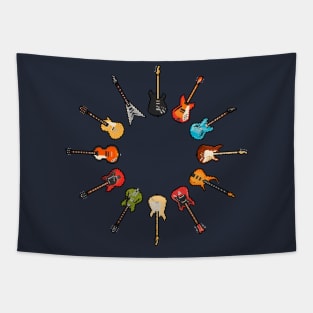 Colorful Guitar Sunburst Tapestry