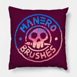 Manero Brushes Neon Logo - Sunset Pillow