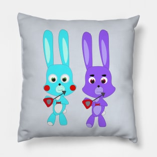 Two rabbits Pillow