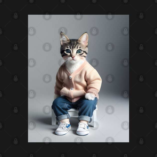 Cat Model - Modern digital art by Ai-michiart