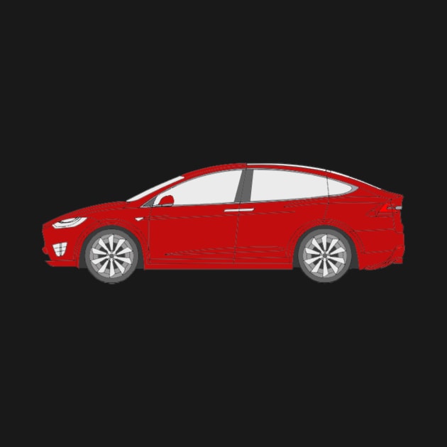 Tesla Model 3 Red Outline by dgc