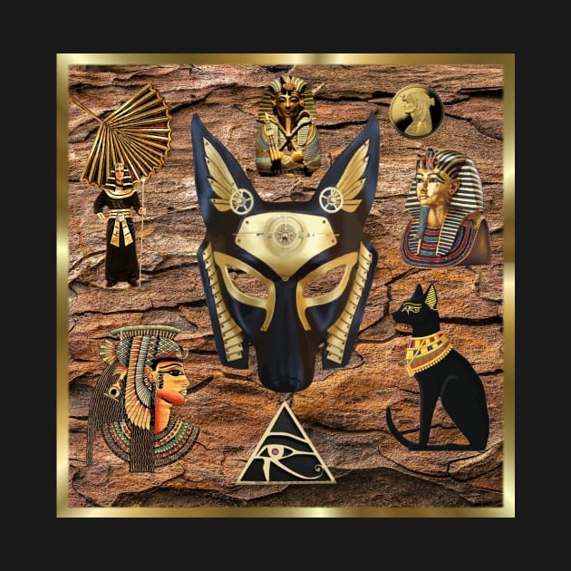 Anubis Egyptian Collage by Minxylynx4