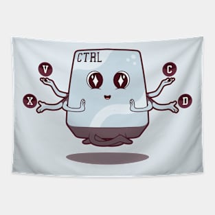 Take CTRL // Funny Cartoon Control Key Tapestry