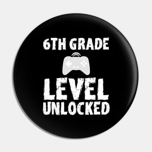 6th Grade Level Unlocked Pin