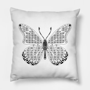 butterfly in wisdom of wonders ecopop wallpaper art tribal zendoodle of flowers 2 Pillow