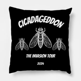 Cicadageddon Invasion Tour 2024 funny cicada Pillow