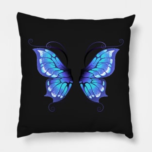 Glowing butterfly wings ( Blue wings ) Pillow