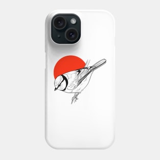 Blue tit little bird illustration Phone Case