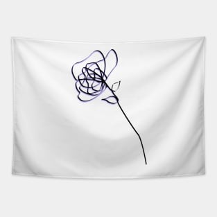 Rose Line Art In Black and Lavender For Lovers Loved Ones And Self Love Tapestry